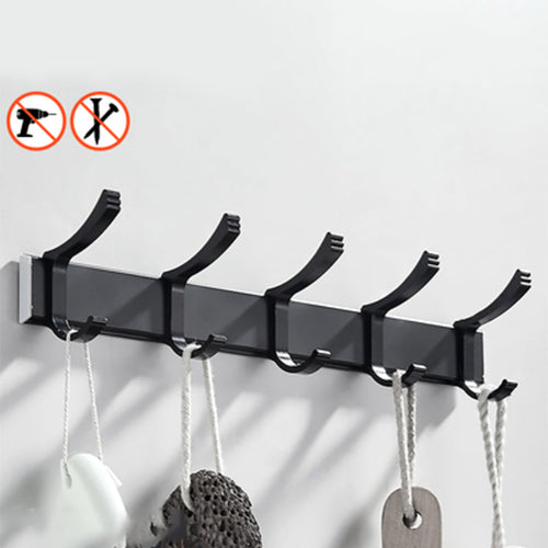 BowLift | Modern Classic Bathroom Hardware Set Matte Black Bathrobe/Towel Bar & Bathroom Shelf