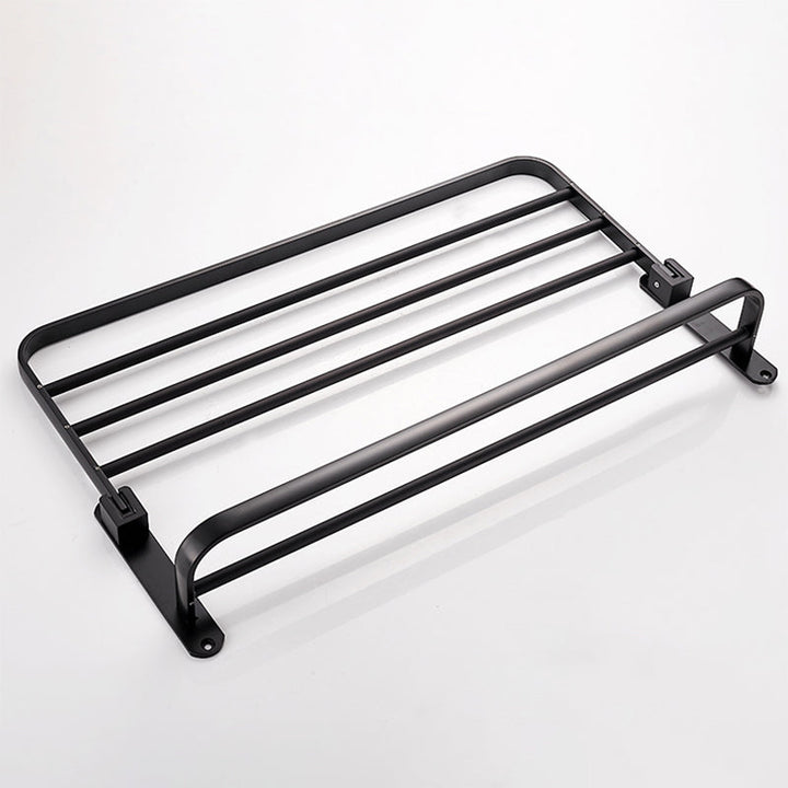 BowLift | Modern Classic Bathroom Hardware Set Matte Black Bathrobe/Towel Bar & Bathroom Shelf