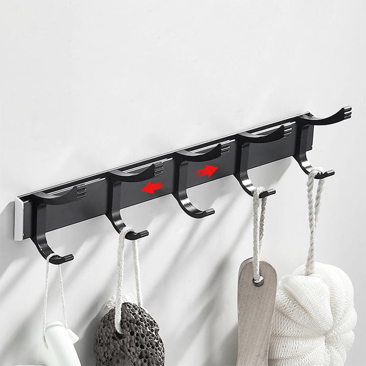 BowLift | Modern Classic Bathroom Hardware Set Matte Black Bathrobe/Towel Bar & Bathroom Shelf