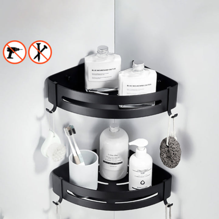 BowLift | Modern Classic Bathroom Hardware Set Matte Black Bathrobe/Towel Bar & Bathroom Shelf