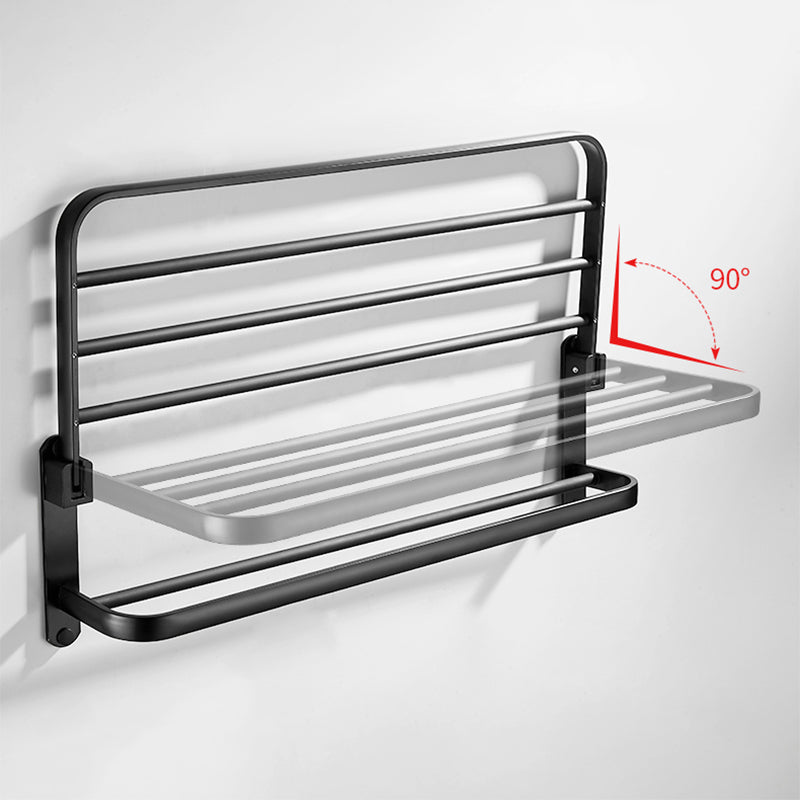 BowLift | Modern Classic Bathroom Hardware Set Matte Black Bathrobe/Towel Bar & Bathroom Shelf