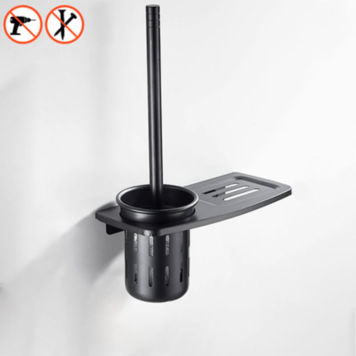 BowLift | Modern Classic Bathroom Hardware Set Matte Black Bathrobe/Towel Bar & Bathroom Shelf