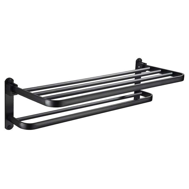 BowLift | Modern Classic Bathroom Hardware Set Matte Black Bathrobe/Towel Bar & Bathroom Shelf