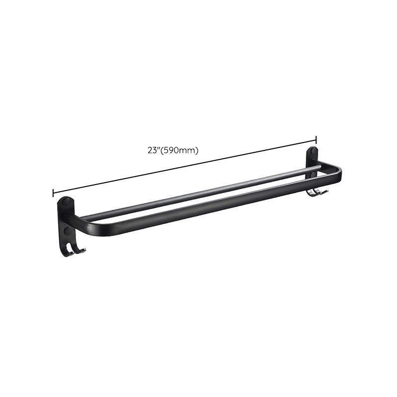 BowLift | Modern Classic Bathroom Hardware Set Matte Black Bathrobe/Towel Bar & Bathroom Shelf