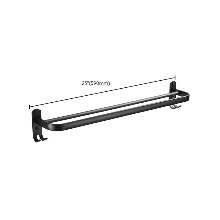 BowLift | Modern Classic Bathroom Hardware Set Matte Black Bathrobe/Towel Bar & Bathroom Shelf