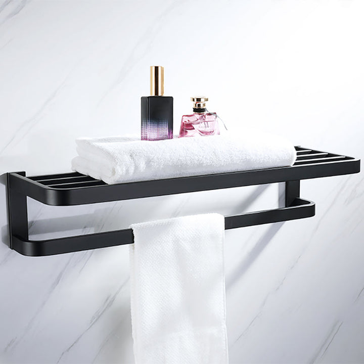 BowLift | Modern Bathroom Hardware Set Bathroom Shelf Towel Bar Black Bathroom Hardware Set