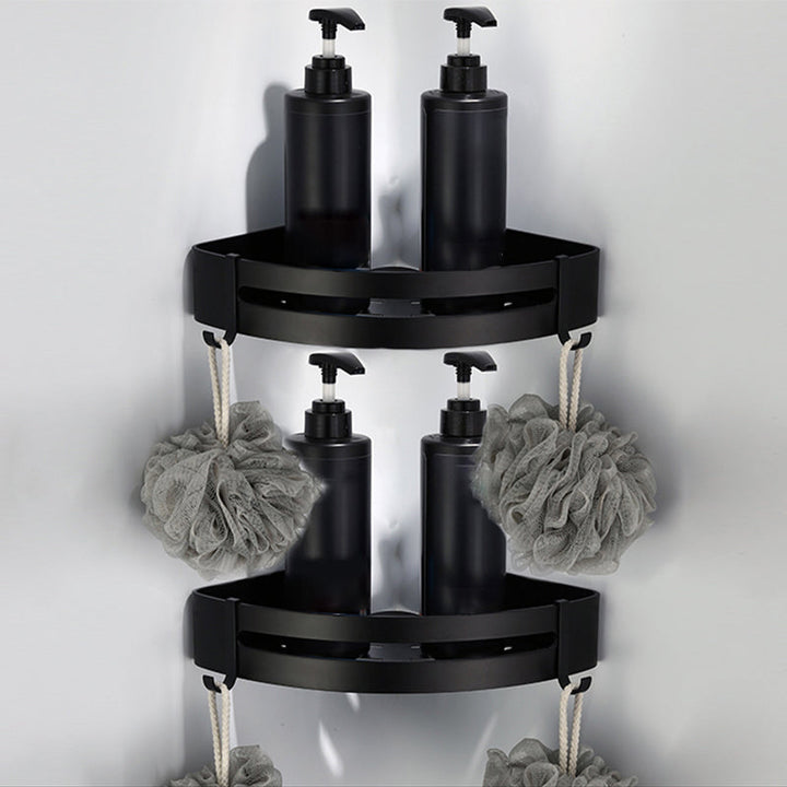 BowLift | Contemporary Bathroom Accessory Set Black Surface Bathrobe Hook/Towel Ring Bar