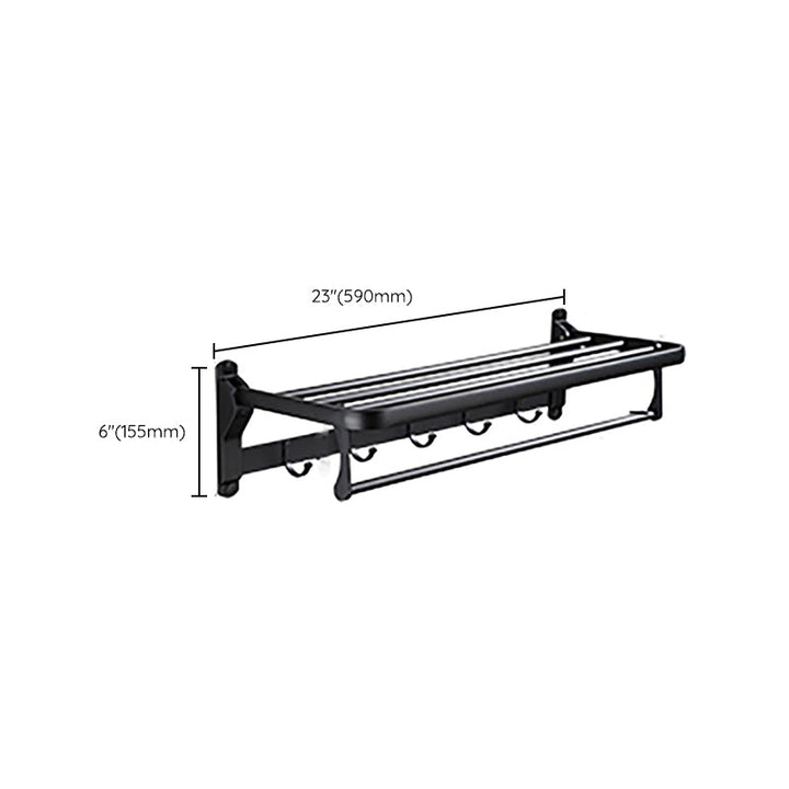 BowLift | Contemporary Bathroom Accessory Set Black Surface Bathrobe Hook/Towel Ring Bar