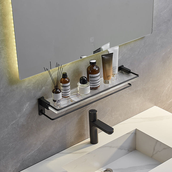 BowLift | Modern bathroom accessory set bath shelf/towel holder & bathrobe hooks included