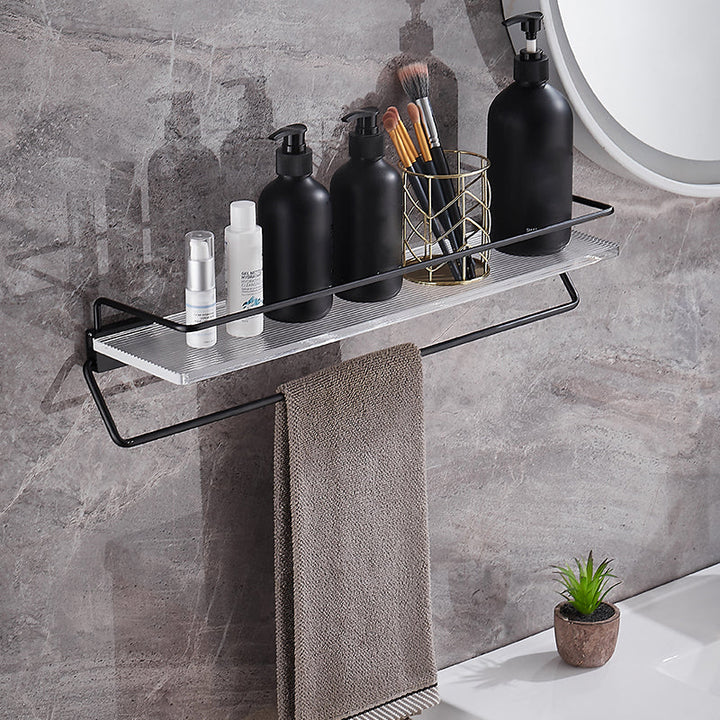 BowLift | Modern bathroom accessory set bath shelf/towel holder & bathrobe hooks included