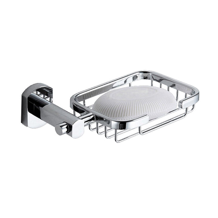 BowLift | Polished Chrome Modern Bathroom Accessory Set Silver Towel Holder/Bath Shelf