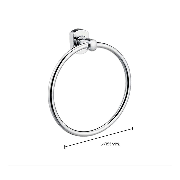 BowLift | Polished Chrome Modern Bathroom Accessory Set Silver Towel Holder/Bath Shelf