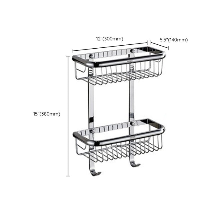 BowLift | Polished Chrome Modern Bathroom Accessory Set Silver Towel Holder/Bath Shelf