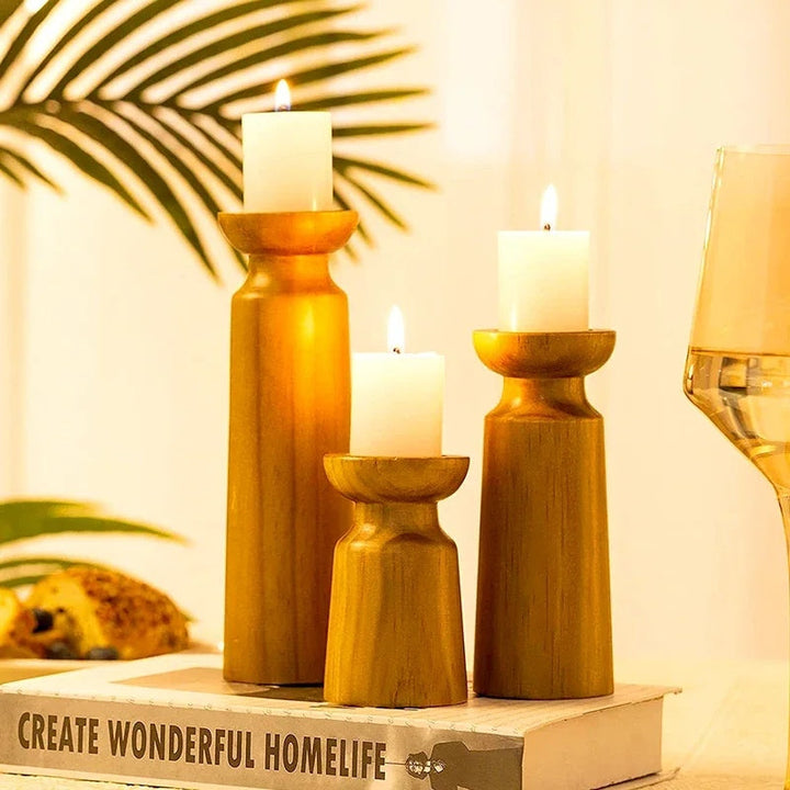 BowLift | Rustic Wooden Candlestick Holder