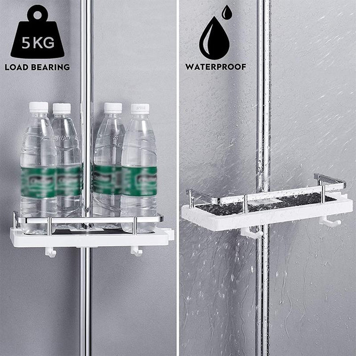 BowLift | Bathroom Shelf Caddy for Shower Rod, No Drilling Pole Shower Storage Shelf Holder