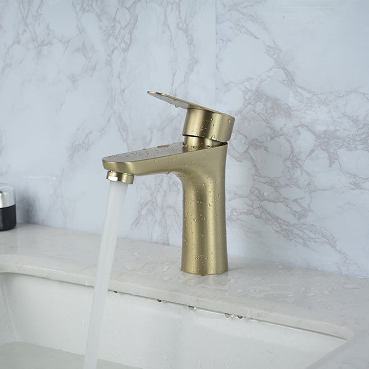 BowLift | Modern Basin Tap Monochrome Center Mount Low Arc Faucet for Bathroom