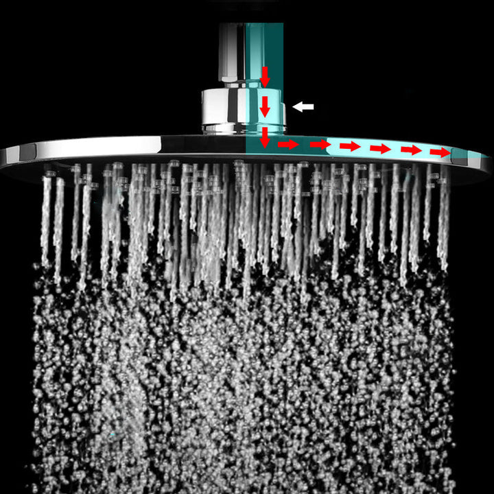 BowLift | Contemporary Rainfall Shower Head Combo Round Single Spray Shower Combo