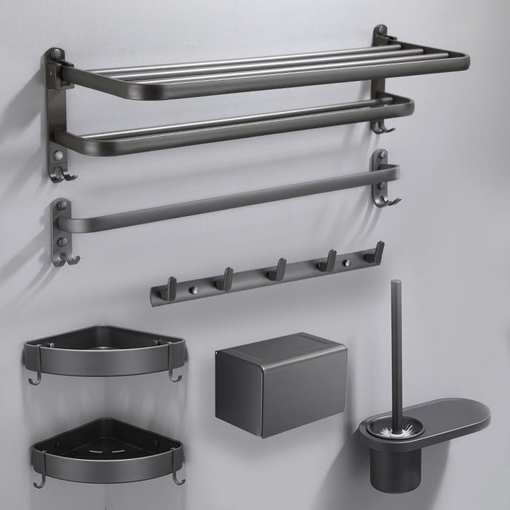 BowLift | Modern Bathroom Fixture Set Towel Bar Gray Bathroom Shelf Bathroom Set