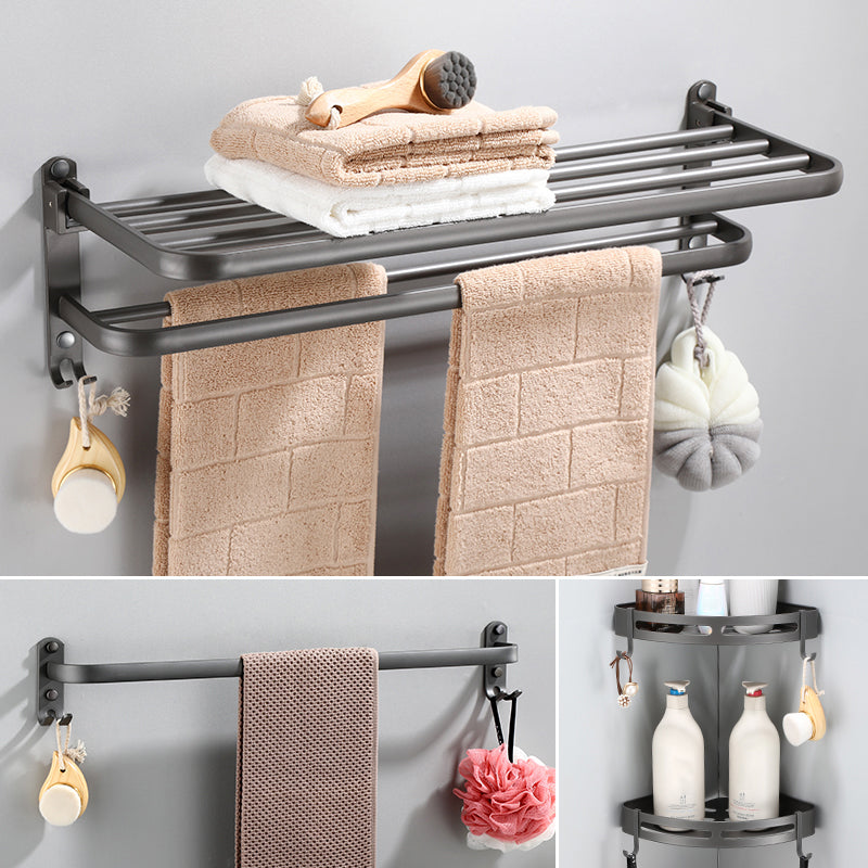 BowLift | Modern Bathroom Fixture Set Towel Bar Gray Bathroom Shelf Bathroom Set