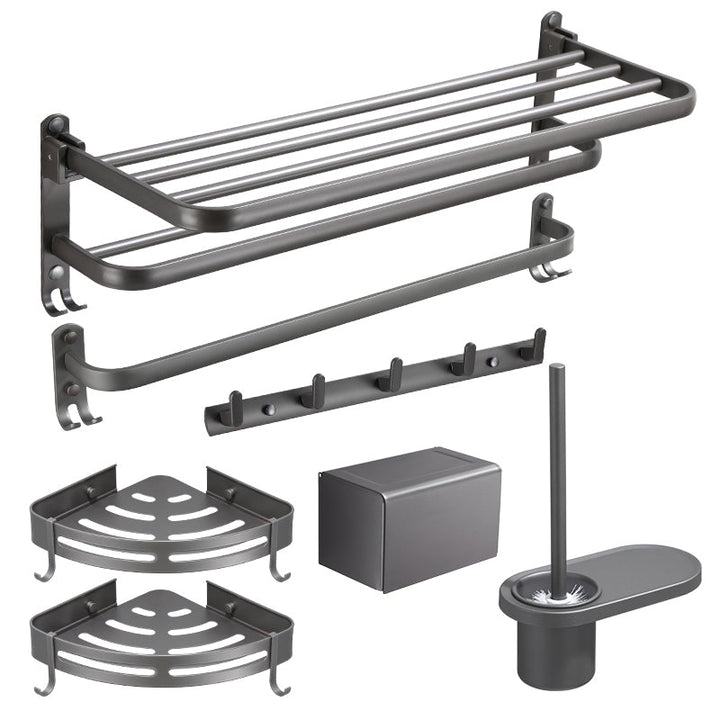 BowLift | Modern Bathroom Fixture Set Towel Bar Gray Bathroom Shelf Bathroom Set
