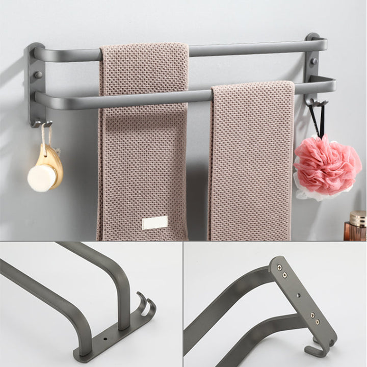 BowLift | Modern Bathroom Fixture Set Towel Bar Gray Bathroom Shelf Bathroom Set