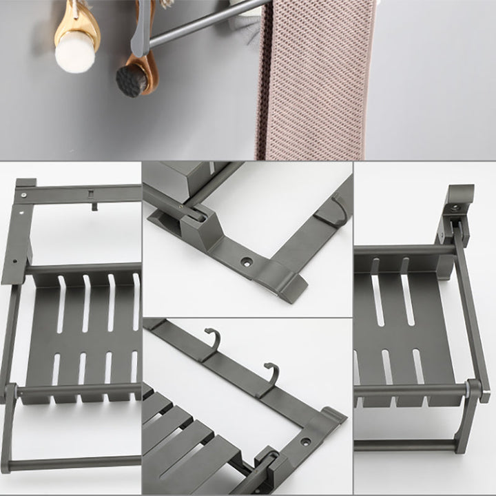 BowLift | Modern Bathroom Fixture Set Towel Bar Gray Bathroom Shelf Bathroom Set