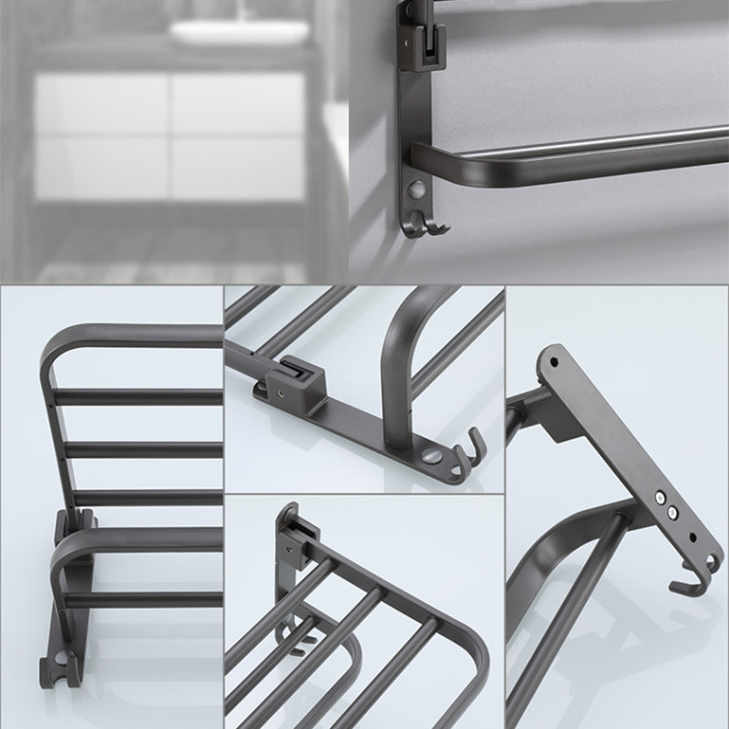 BowLift | Modern Bathroom Fixture Set Towel Bar Gray Bathroom Shelf Bathroom Set