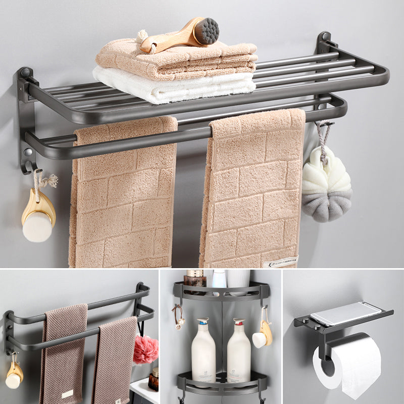 BowLift | Modern Bathroom Fixture Set Towel Bar Gray Bathroom Shelf Bathroom Set