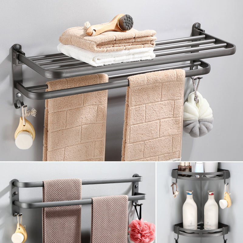 BowLift | Modern Bathroom Fixture Set Towel Bar Gray Bathroom Shelf Bathroom Set