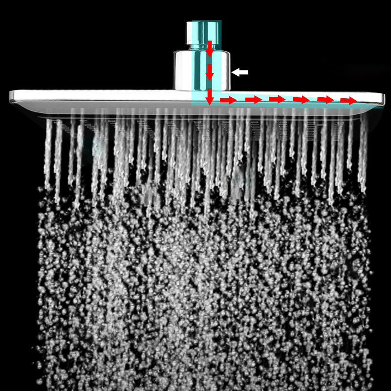 BowLift | Chrome Square Shower Head Combination Wall Mounted and Ceiling Mounted Handheld Shower