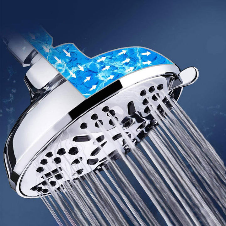 BowLift | Round Fixed Shower Head Adjustable Spray Pattern Wall Mounted Shower Head