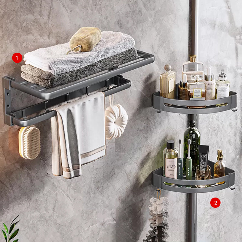BowLift | Modern Bathroom Accessories Hardware Set Gray Towel Bar Bathroom Shelf Bathroom Hardware Set