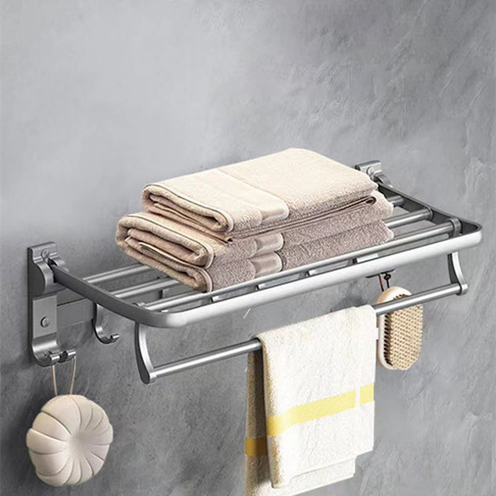 BowLift | Matt gray bathroom accessory set bathroom shelf/towel holder & paper holder included