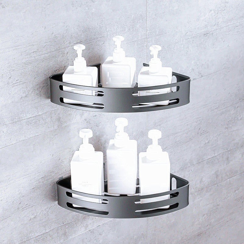 BowLift | Matt gray bathroom accessory set bathroom shelf/towel holder & paper holder included