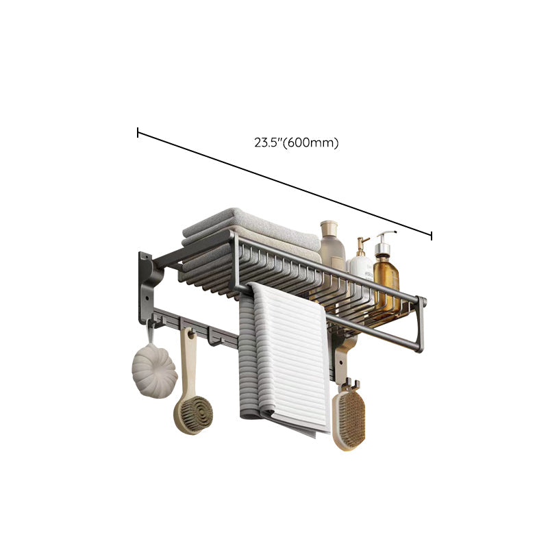 BowLift | Matt gray bathroom accessory set bathroom shelf/towel holder & paper holder included