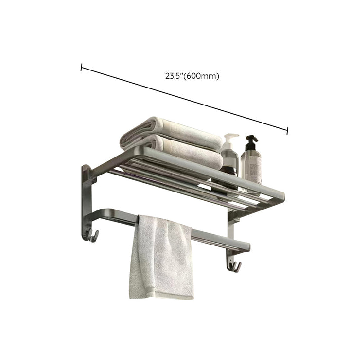 BowLift | Matt gray bathroom accessory set bathroom shelf/towel holder & paper holder included