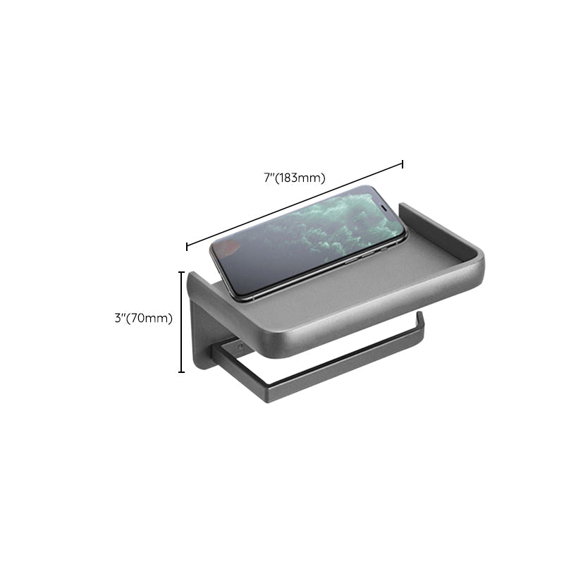 BowLift | Matt gray bathroom accessory set bathroom shelf/towel holder & paper holder included