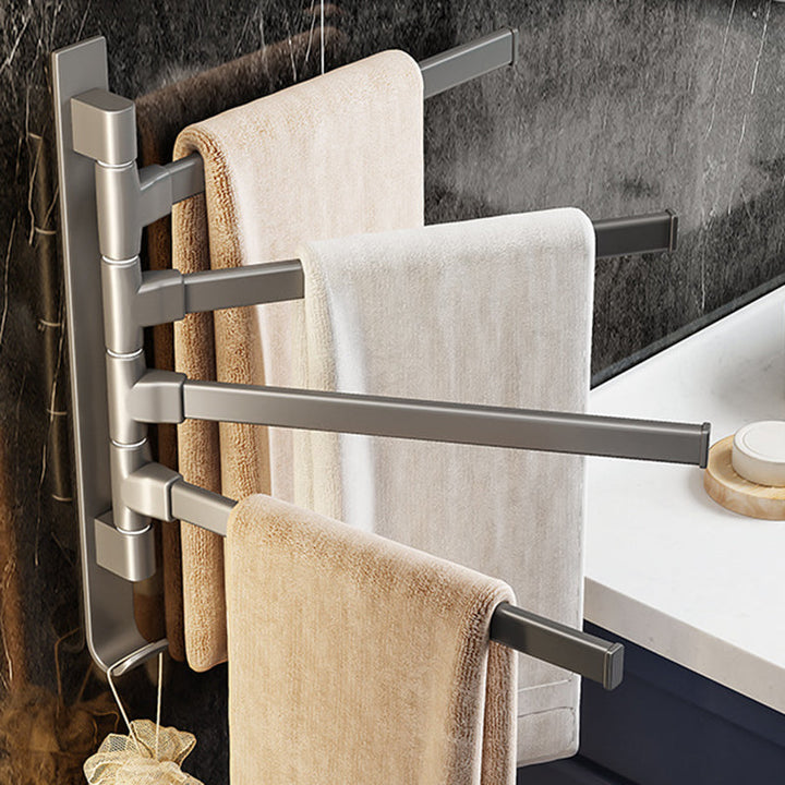 BowLift | Contemporary Gray Bathroom Accessory Set Aluminium Towel Holder