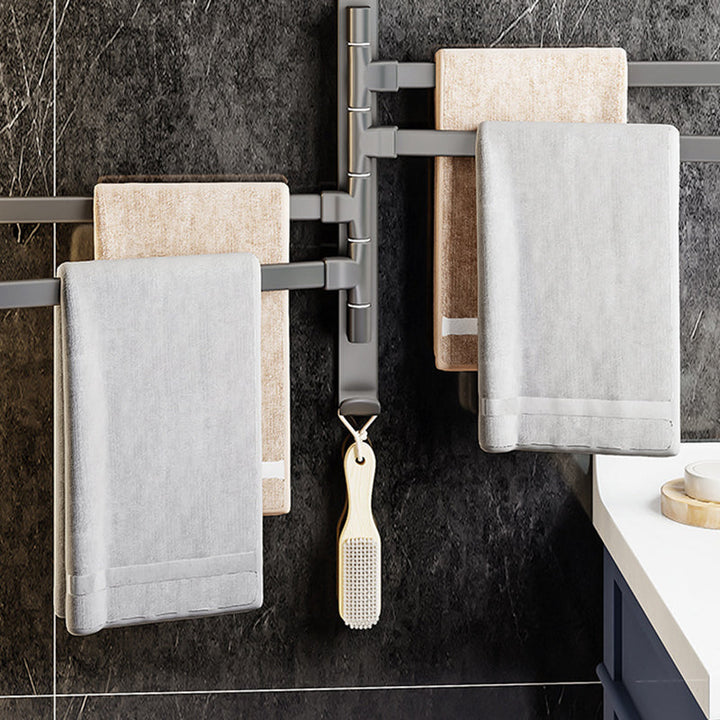 BowLift | Contemporary Gray Bathroom Accessory Set Aluminium Towel Holder