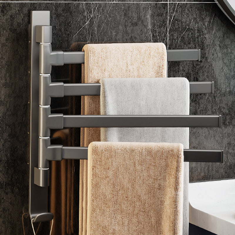 BowLift | Contemporary Gray Bathroom Accessory Set Aluminium Towel Holder