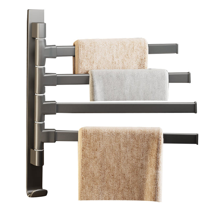 BowLift | Contemporary Gray Bathroom Accessory Set Aluminium Towel Holder