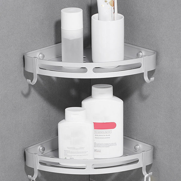 BowLift | Modern Aluminum Bathroom Accessory Set Black/ Silver Bathroom Shelf