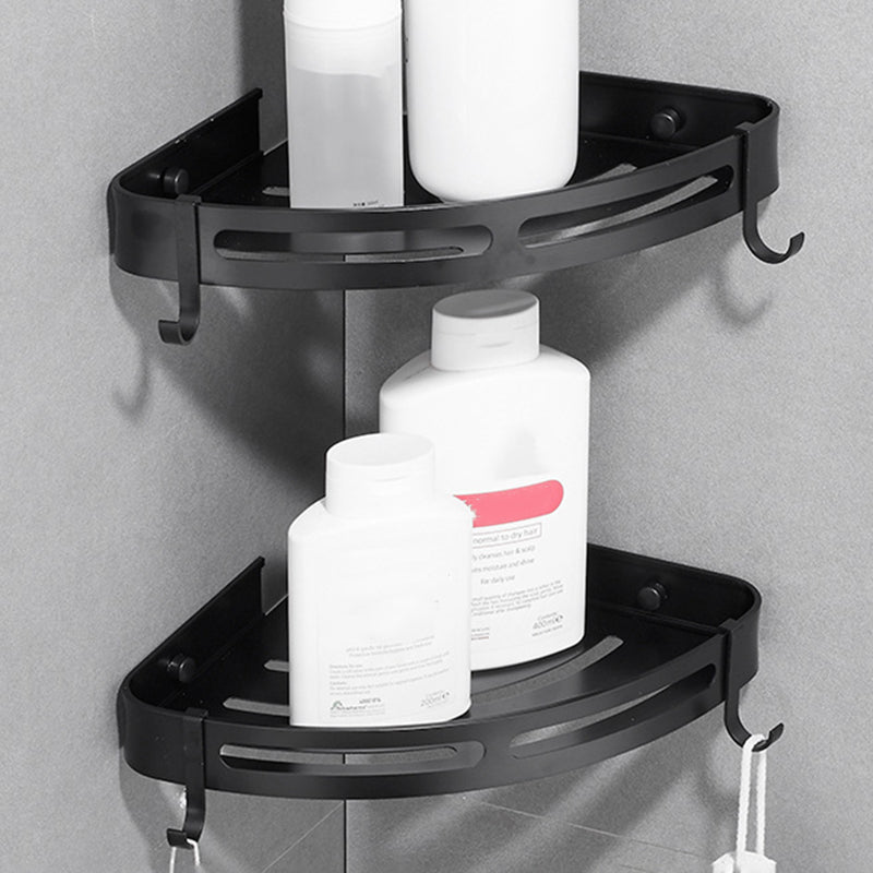 BowLift | Modern Aluminum Bathroom Accessory Set Black/ Silver Bathroom Shelf