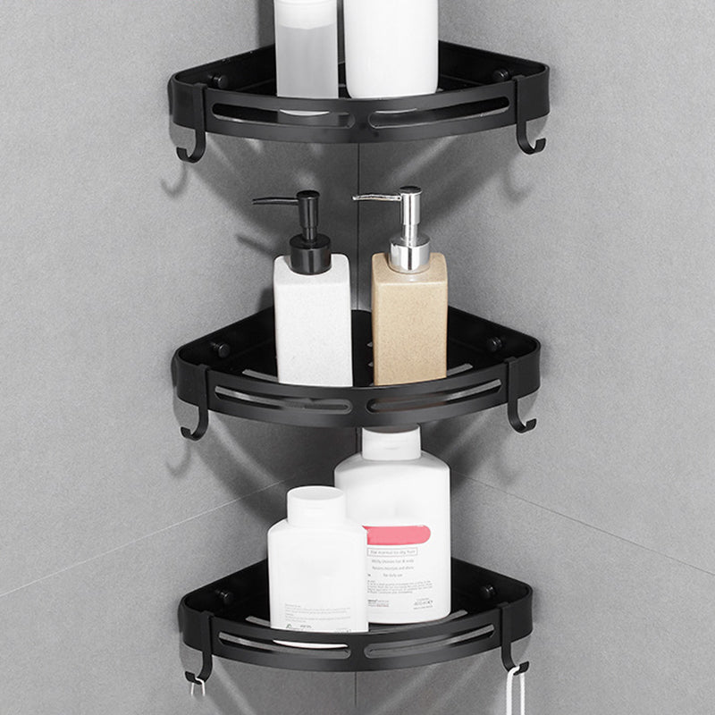 BowLift | Modern Aluminum Bathroom Accessory Set Black/ Silver Bathroom Shelf