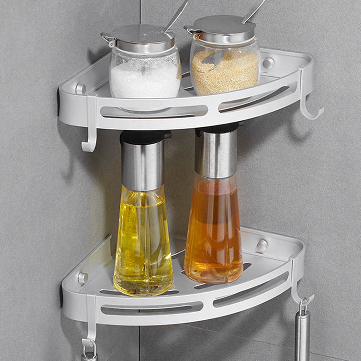 BowLift | Modern Aluminum Bathroom Accessory Set Black/ Silver Bathroom Shelf
