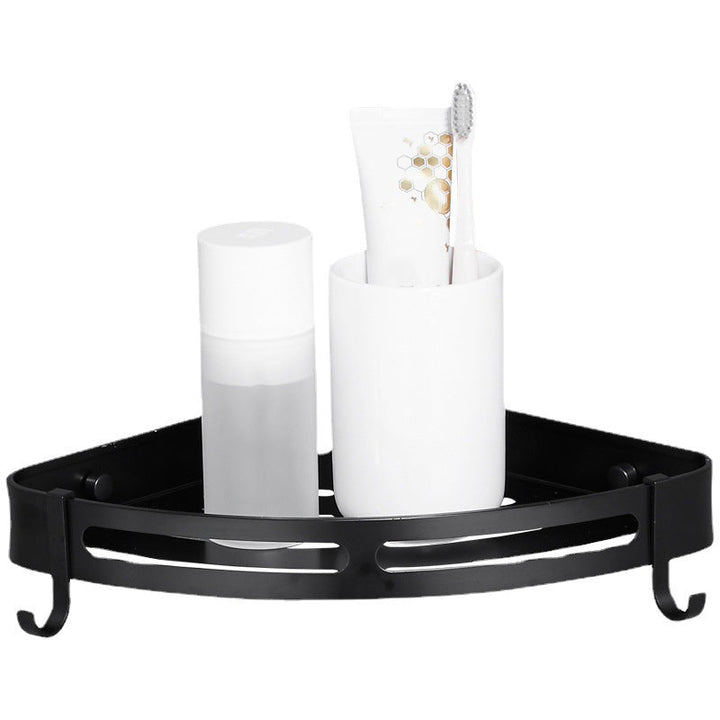 BowLift | Modern Aluminum Bathroom Accessory Set Black/ Silver Bathroom Shelf