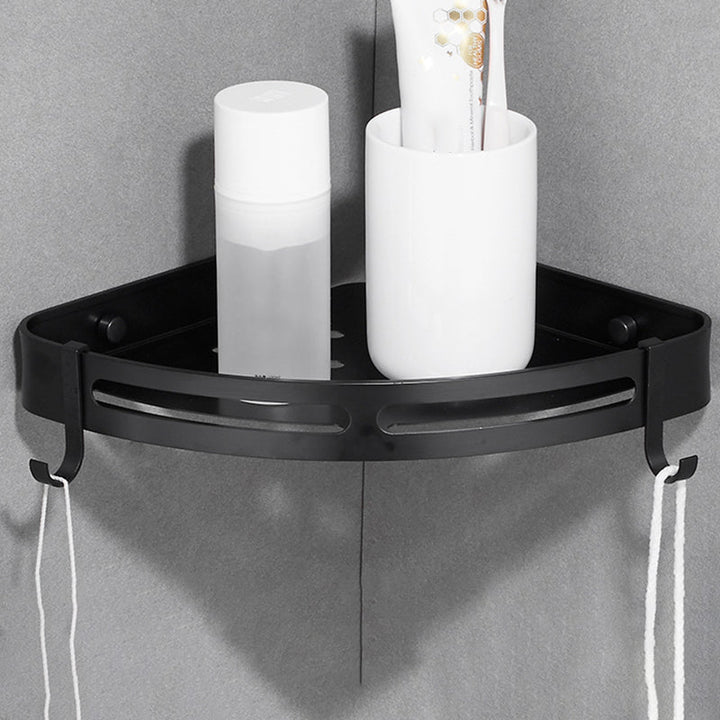 BowLift | Modern Aluminum Bathroom Accessory Set Black/ Silver Bathroom Shelf