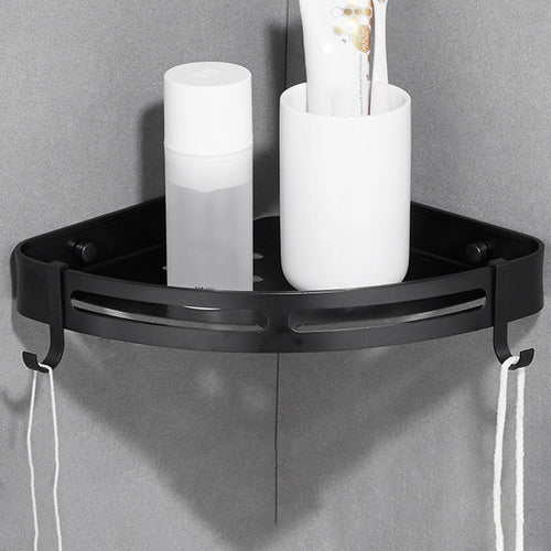 BowLift | Modern Aluminum Bathroom Accessory Set Black/ Silver Bathroom Shelf