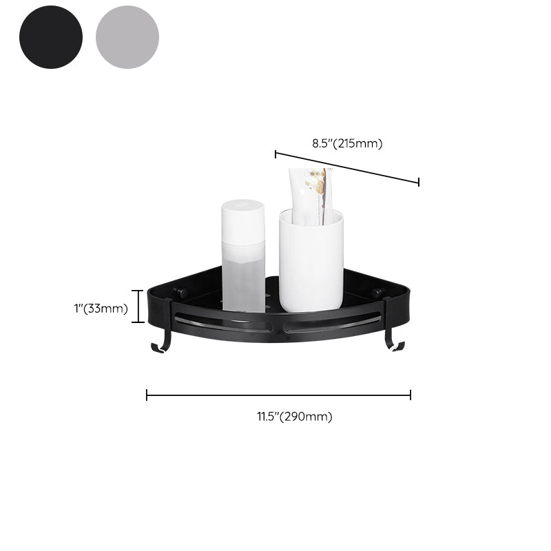BowLift | Modern Aluminum Bathroom Accessory Set Black/ Silver Bathroom Shelf