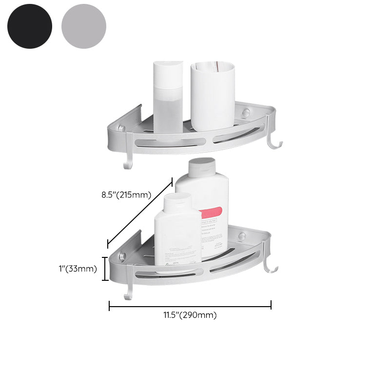 BowLift | Modern Aluminum Bathroom Accessory Set Black/ Silver Bathroom Shelf